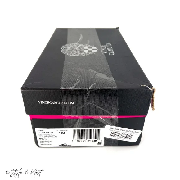 Vince Camuto Samara Slip on Flat Mules Leopard Slippers Luxe Cozy Fur Women's 10 - Picture 2 of 3